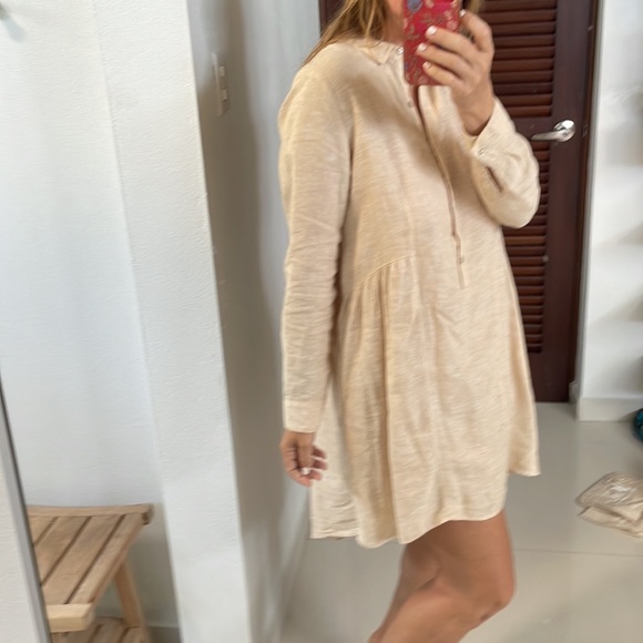 Halston oatmeal linen shirt dress - Picture 4 of 14